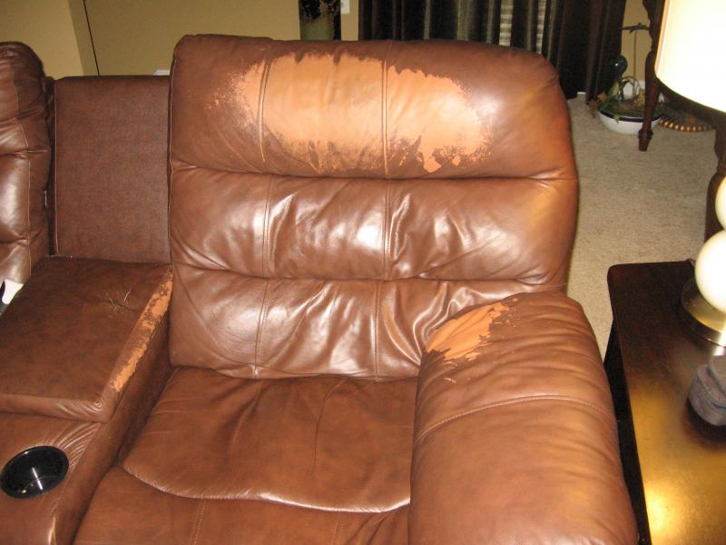 discoloration of leather sofa