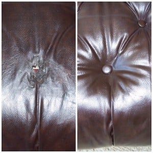 leather/button repaired by Fibrenew Indianapolis West