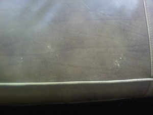 Leather sofa seat cushion discolouration