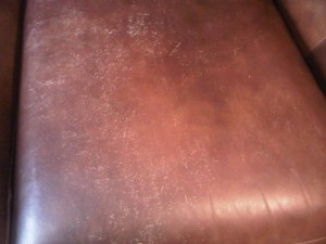 Flaking dye of leather sofa seat repair