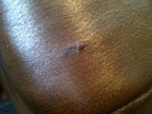 Leather chair arm tear repair