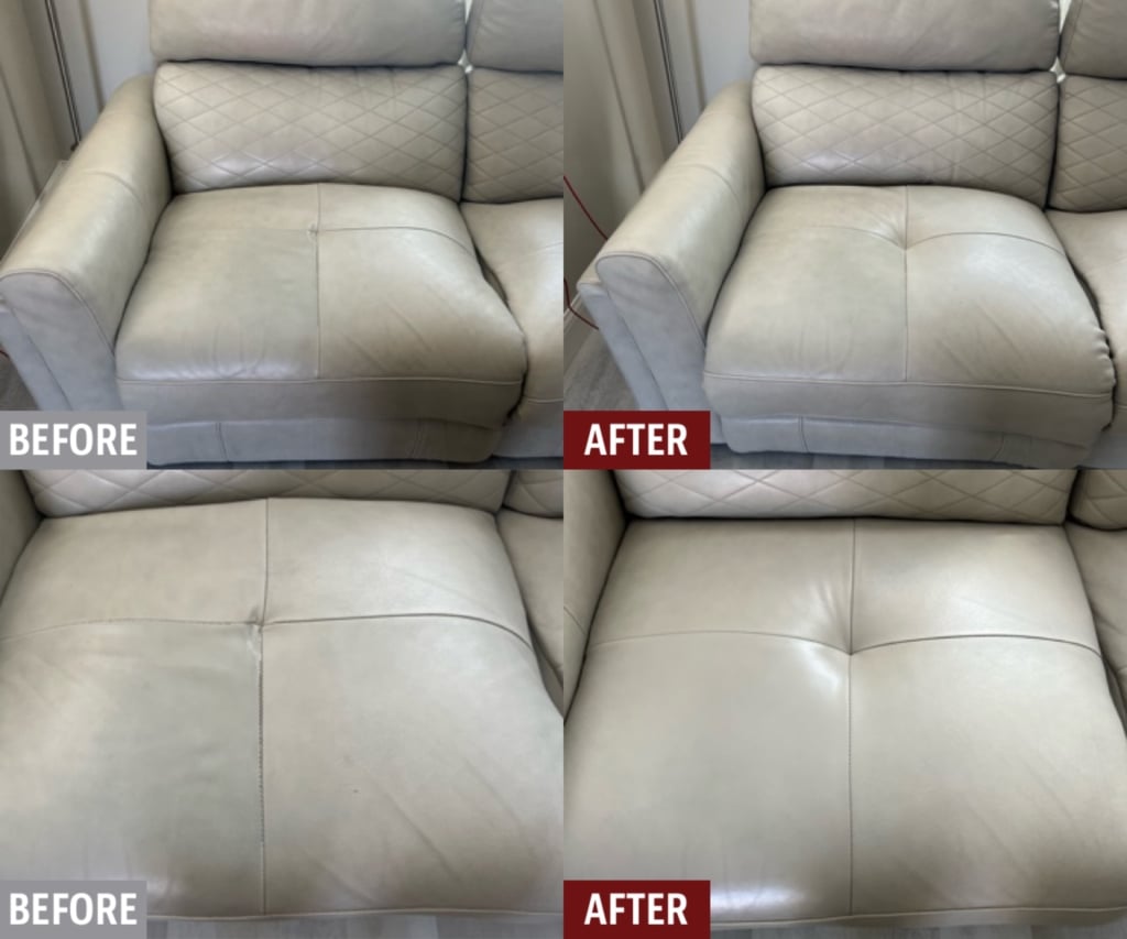 leather cpr couch before and after 