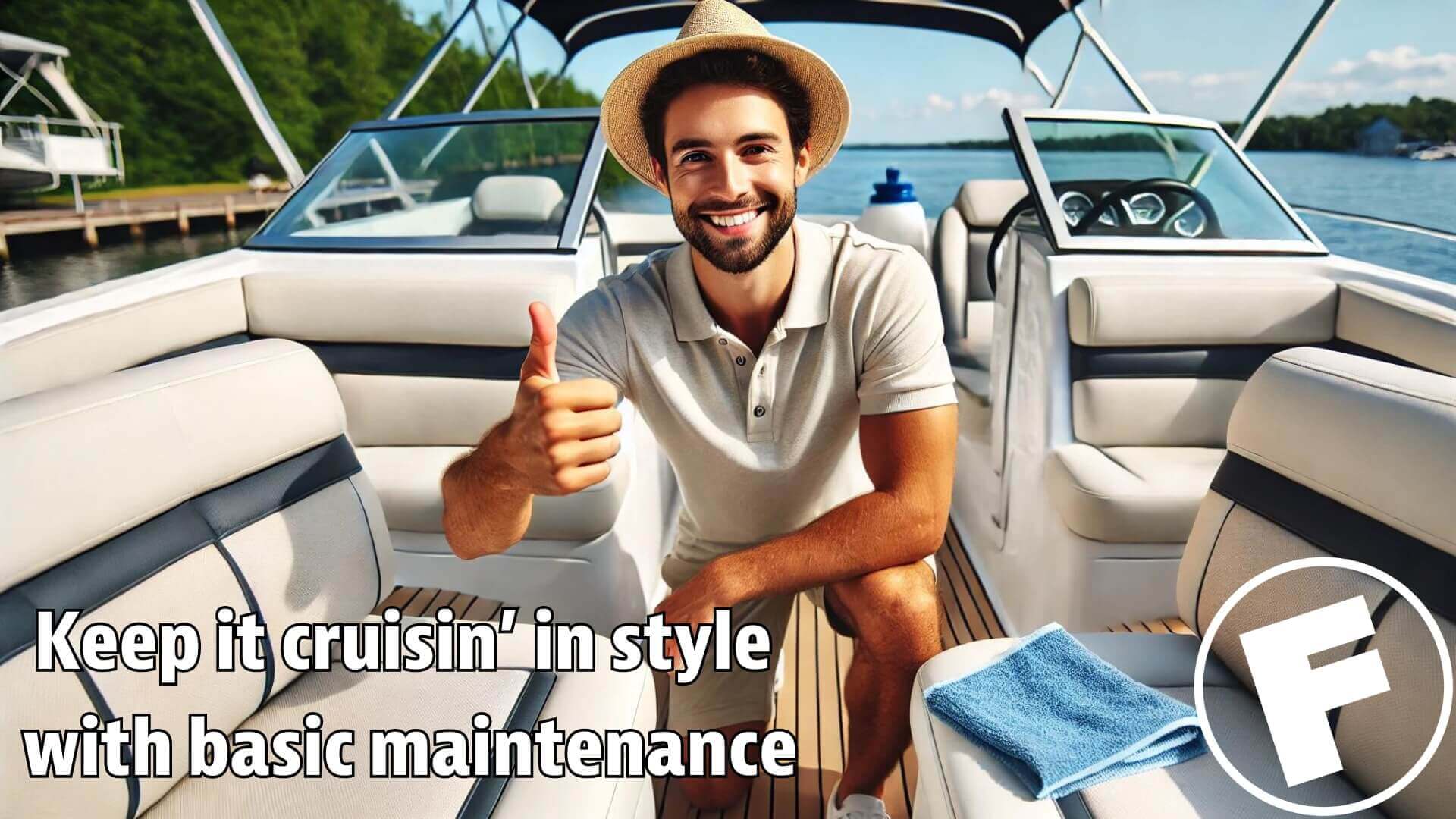 a proud person after cleaning their now-pristine boat interior